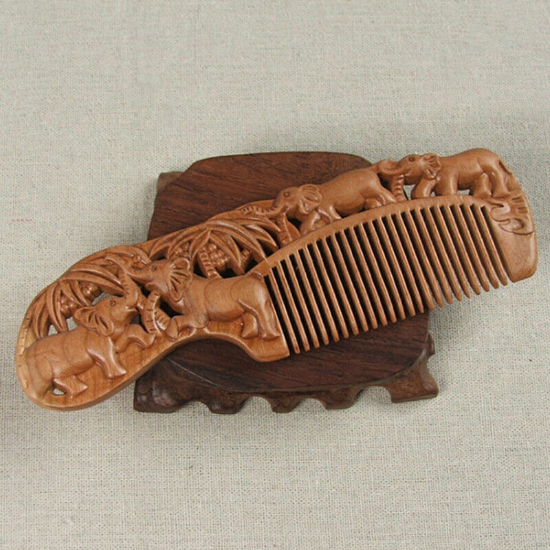 1X Wooden Comb Fine Tooth Handmade Hair Comb Anti Static Comb Hair Styling To TE