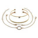 4Pcs/set Textured Bracelet Delicate Women Fashion Bracelet