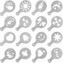 5X(Various Themes 16pcs Coffee Stencils, Frosted Transparent Coffee Decora S8M5)