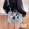 Women Handbag Animal Pattern PU Shoulder Portable Messenger Bag (White) A#S