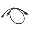 2FT Super Speed Dual USB 3.0 Type A to Micro-B Cable Black for Toshiba