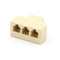 1PC RJ11 Splitter 3 Way Adapter 1 M to 3 F RJ-11 6P4C Phone Jack Splitter NTM&