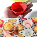 24PCS Silicone Baking Cups Cupcake Liners Muffin Cups Non-Stick Molds Reusa K5R5