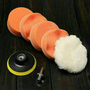 6pcs 3" 75mm polishing buffer pad set+drill adapter For car T9K2 polish val New