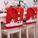 Christmas Cartoon Santa Claus Snowman Printed Non-woven Chair Covers (6pcs)