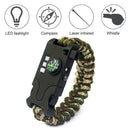 7 in 1 Multifunctional chargeable Outdoor Survival Weaving Bracelet,Umbrell