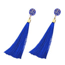Women Long Earrings Hanging Bohemian Large Tassel Earring Ethnic Royal Blue