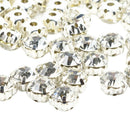 100x Crystal Rhinestone Sew On Loose Faceted Beads for DIY Sewing Crafts 8mm