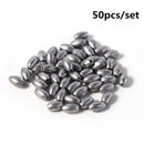 50PCS/set Pure Lead Olive Shape Sinker Outdoors Drain Fishing Making Supplies