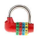 4 Letters Combination Padlock Travel Luggage Suitcase Code Lock Alloy - Red