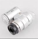 Nice 45x LED UV Light Pocket Microscope Jeweler Coin Stamp Magnifier Loupe HG
