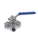 L-Port 304 Stainless Steel Three-way Ball Valve for Water Gas Steam DN15