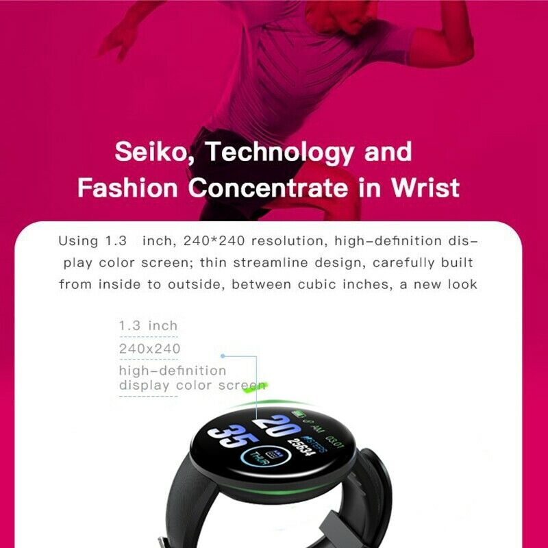 Bluetooth Smart Watch Bracelet Band Fitness Tracker Heart Rate Blood Pressu C2P8