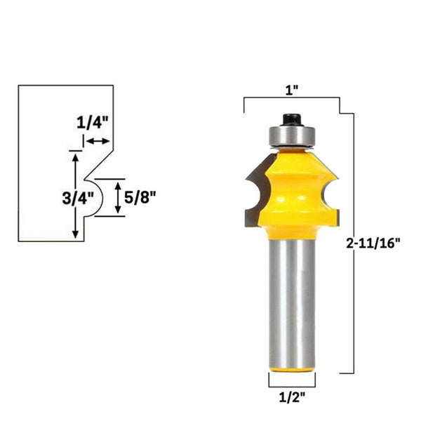 1/2'' Shank Bullnose Bead Router Bits Tenon Cutter Woodworking Power Tools