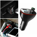 B300 3 4A Bluetooth 4.2 Handsfree Calling FM Transmitter Black Car USB Char R1U8