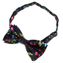 Stylish Black Bottom with Colorful Musical e Design Bow Tie For Men P2P8