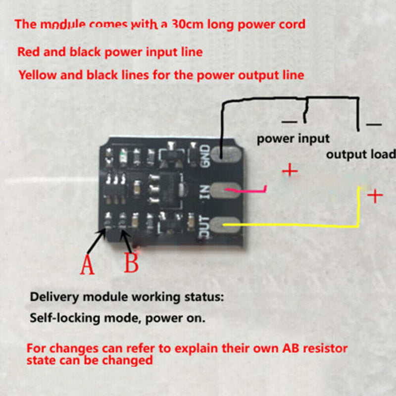 DC 3V-18V 5V 12V 2A capacitive touch bistable electronic switch module led relay