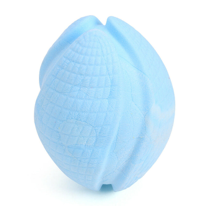 Pet Rugby Shape Chew Toys Dog Bite Tooth Clean Interactive Balls (Blue) A