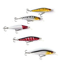 5x/set plastic minnow fishing lures floating rattles bass crankbait 8.5cm/8._3C