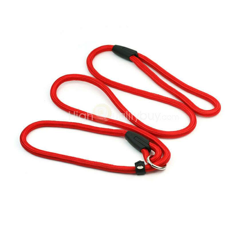 1.35m Durable Pet Cute Dogs Red Nylon Adjustable Loop Slip Leash Rope Lead New