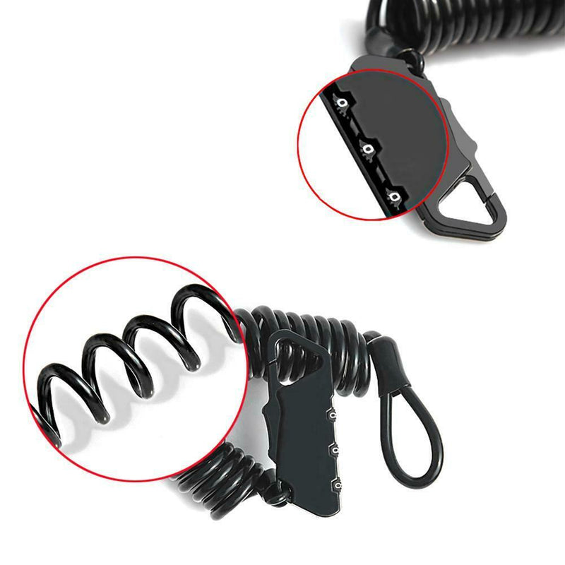 Mini PVC 1400mm Fold Backpack Cycling Helmet Cable Password Bicycle Lock