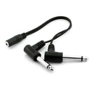 Black 3.5mm 1/8inch Stereo Female to 2x 6.35mm 1/4" Mono Male Y Splitter Cable