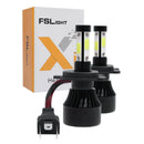 1Pair H4 LED COB Headlight Kit 8000LM High-Low Beam Bulb 6500K Lamp White