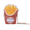 Woman Cupcake PU Chain Bag Popcorn Crossbody Messenger Bag (French Fries