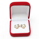 1 Jewel case box red gift rings earrings jewelry velvet display