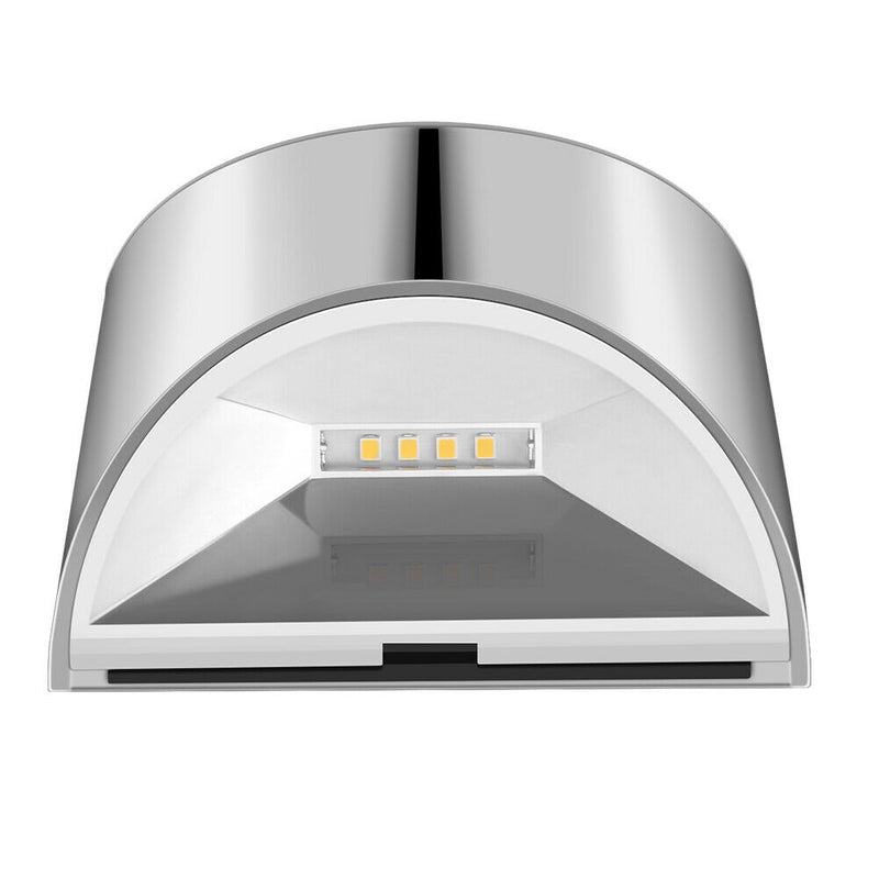 2pcs Warm White 4 LED Solar Lights Waterproof  Wall Stair Lamp for Security
