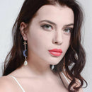 Fashion Jewelry Blue moon&star earrings Woman jewel P7P1