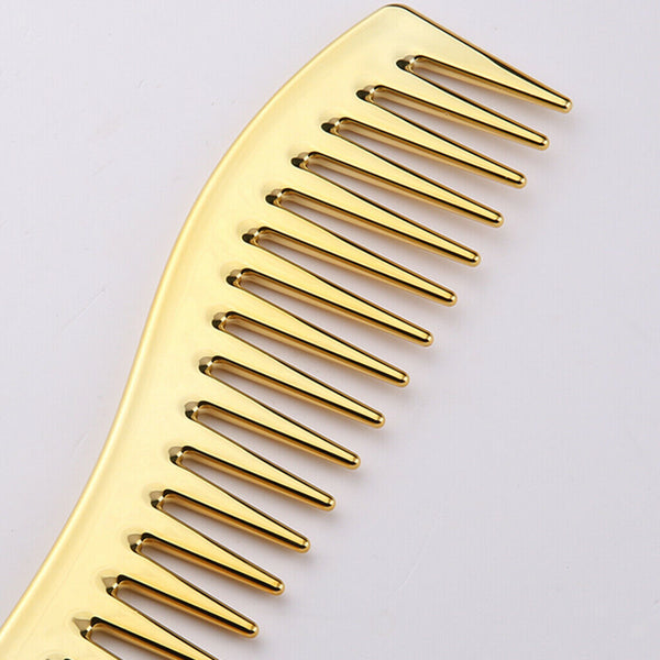 Anti-static Wide Tooth Comb Barber Heat Resistant for Curly Hair Golden