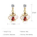 Bee Rhinestone Dangles Earrings Colorful Long Ear Drop Women Jewelry Gift