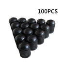 100pcs Black Plastic Wheels  Tire Valve Caps Lid Dust Cover for Auto SUV T KOA