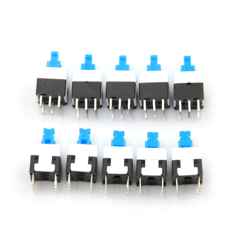 10x Square 8x8mm 6 Pin DPDT Mini Push Button Self-locking Multimeter Switches JR