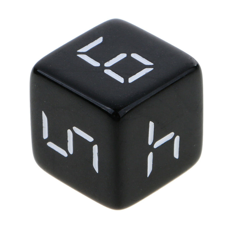 Set of 10 D6 Dice Six Sided Die Black with White Numbers for Dice Game 16mm