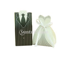 100Pcs Bride Groom Tuxedo Gowns Dress Treat Wedding Favours Candy Box Boxes