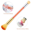 Nail Art Dust Remover Brush Double-Ended Nail Picking Dotting Gradient Pen  O7X2