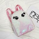 Eyes Print Small Backpacks Women Sequins Shoulder School Bags (Light Pink)