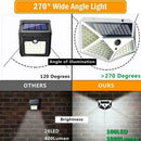 100 LED Solar Power Motion Sensor Wall Lights Outdoor Security Best Garden N6H2