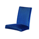 Stretch Short Dining Room Chair Seat Cover Slipcovers Removable Dark Blue