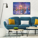 5D DIY Full Round Drill Diamond Painting Snow Street Cross Stitch Kit Decor