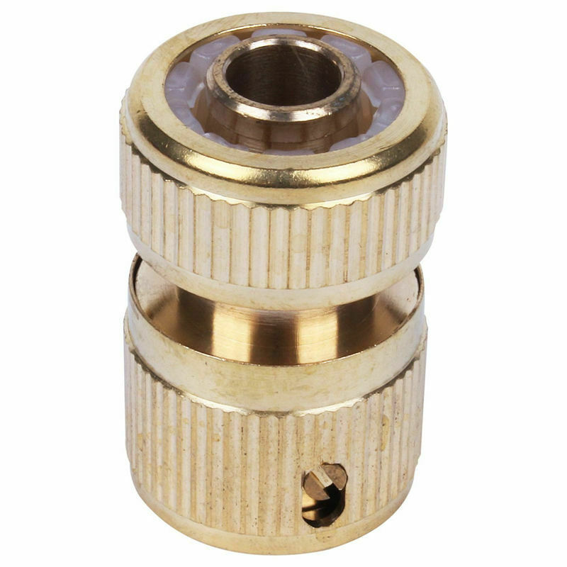 6 Pcs Brass Garden Lawn Water Hose Pipe Fitting 1/2 inch Quick Connector Y4D8