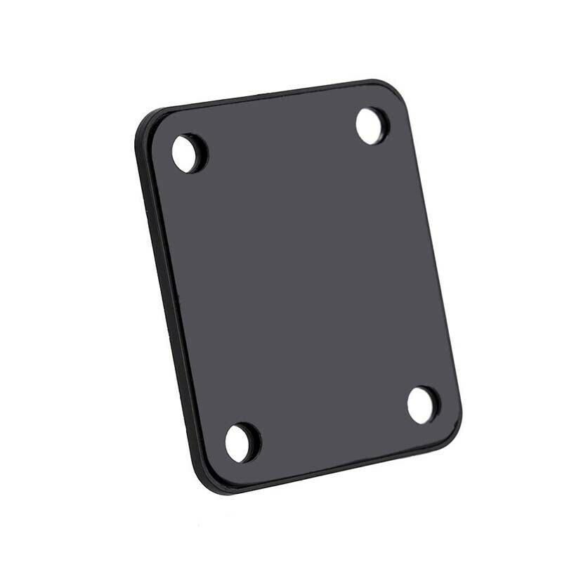 Black Chrome Plated Guitar Neck Plate with 4 Screws for Electric Fender Str