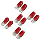 10Pcs Red T10 501 W5W Wedge Interior Car Side Light Bulb Dashboard Dash Capless