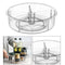 Lazy Susan Divided Turntable Storage Container, Clear Round Organizer Box