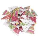 50pcs Christmas Tree 2 Holes Wooden Buttons for Sewing Crafting Z4E6
