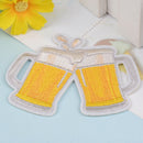 diy embroidery beer badge iron on patch for clothes stickers fabric LJ