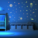 3pcs/set Luminous Star Sky Wall Art Stickers Waterproof Room Decor Decals A