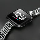 For Fit bit Versa Five Beads Round Rhinestone Inlaid Watch Strap Solid Full H3A8